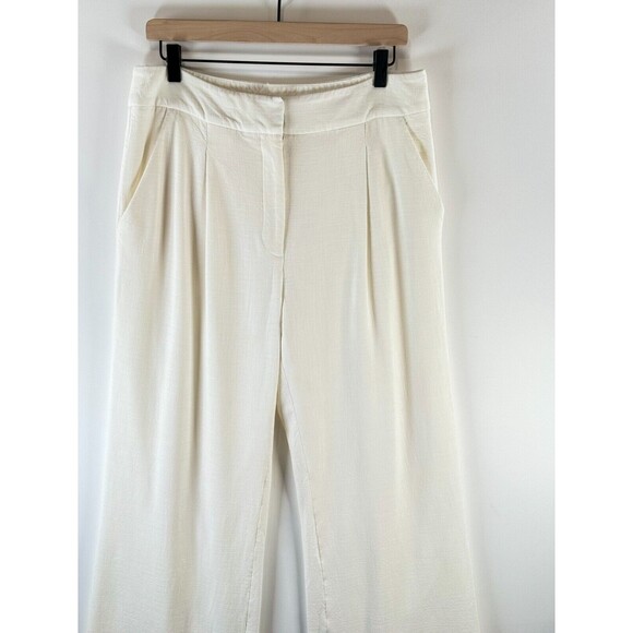 Veronica Beard Womens Pants White Robinne Pleated Crepe Wide Leg Dress Size 10 - Picture 6 of 9